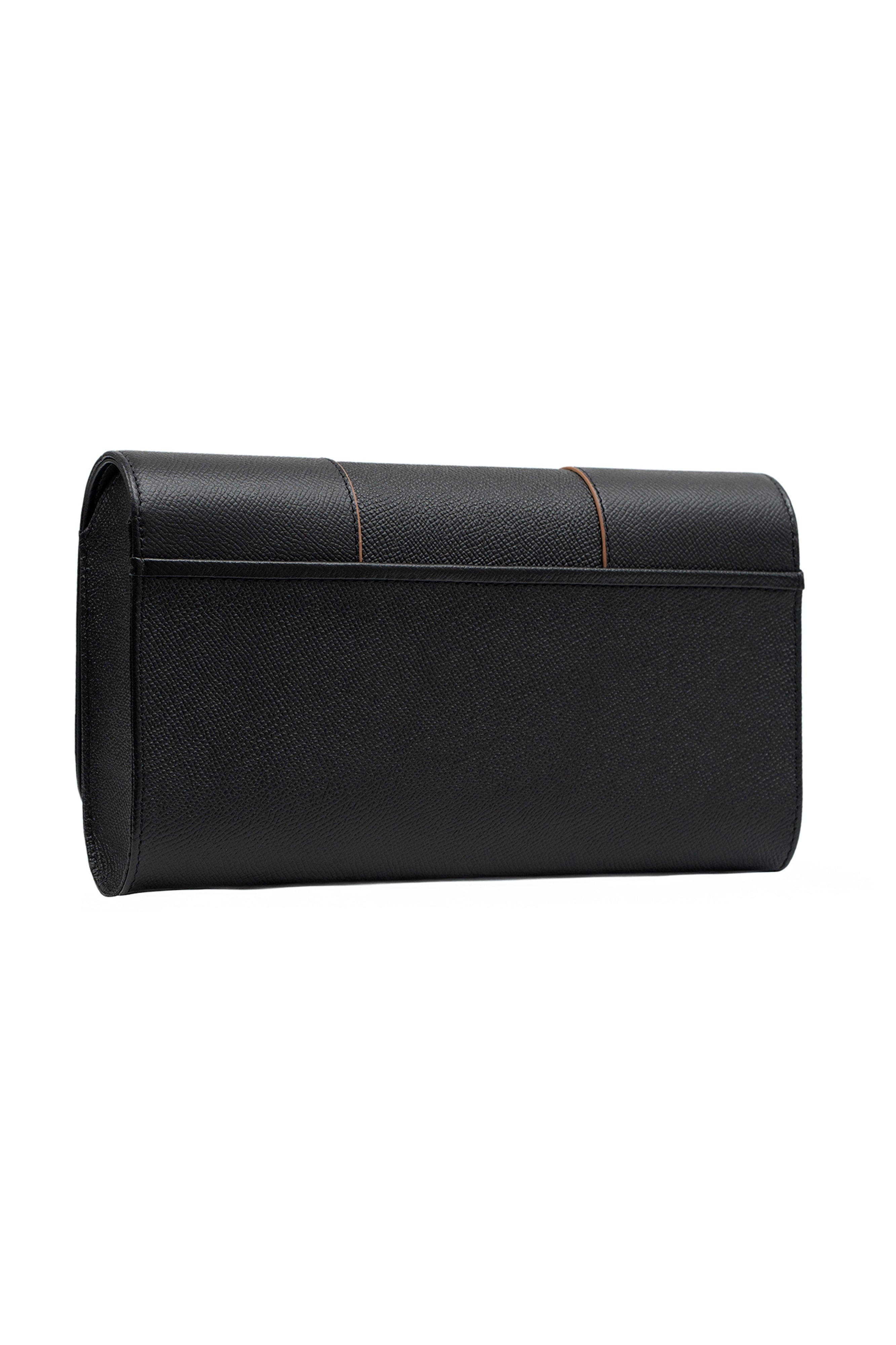 PERRIN PARIS L'Asymetrique Clutch, Alternate, color, Black / Caramel