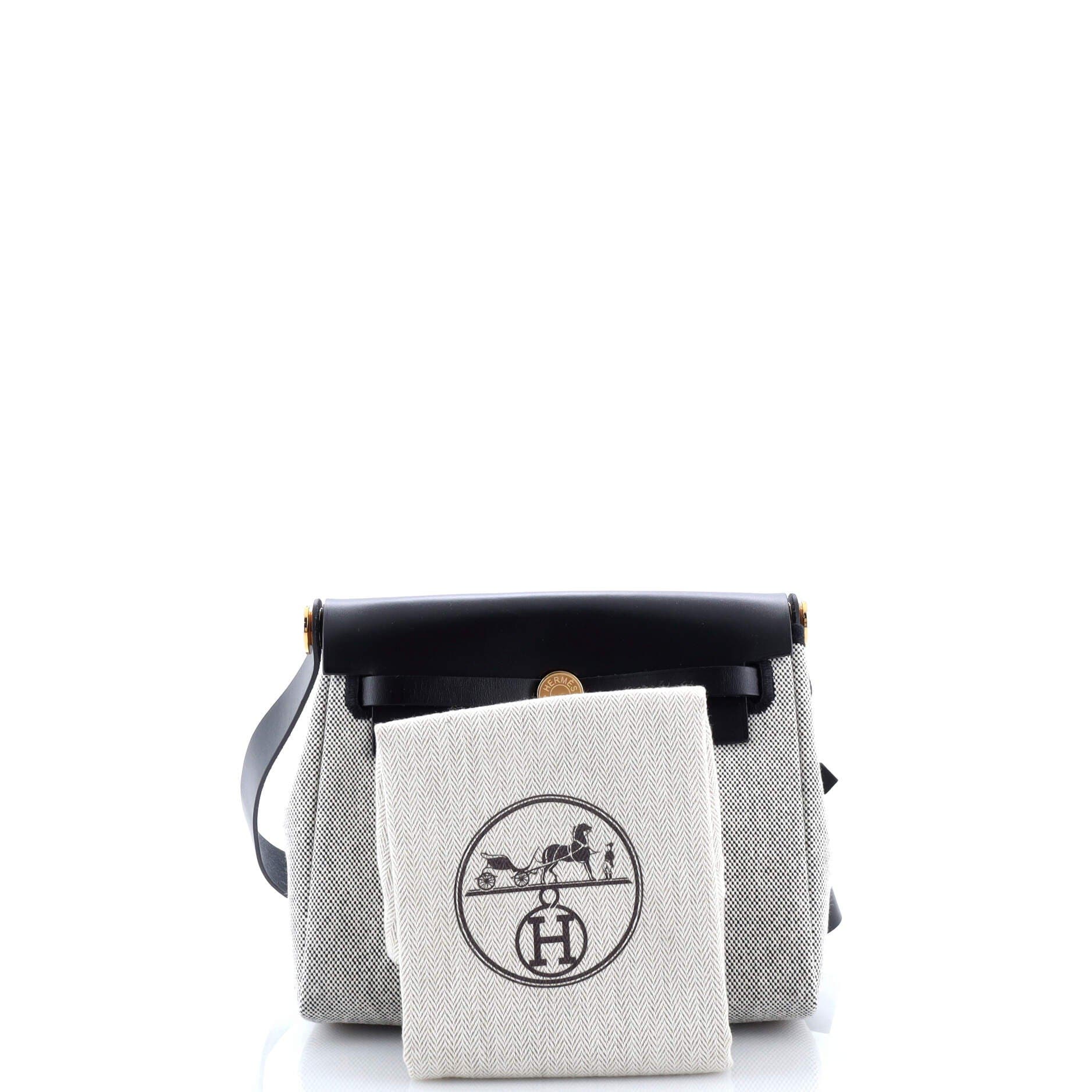 Pre-Owned Hermes Herbag Zip Toile and Leather 20, Alternate, color, 