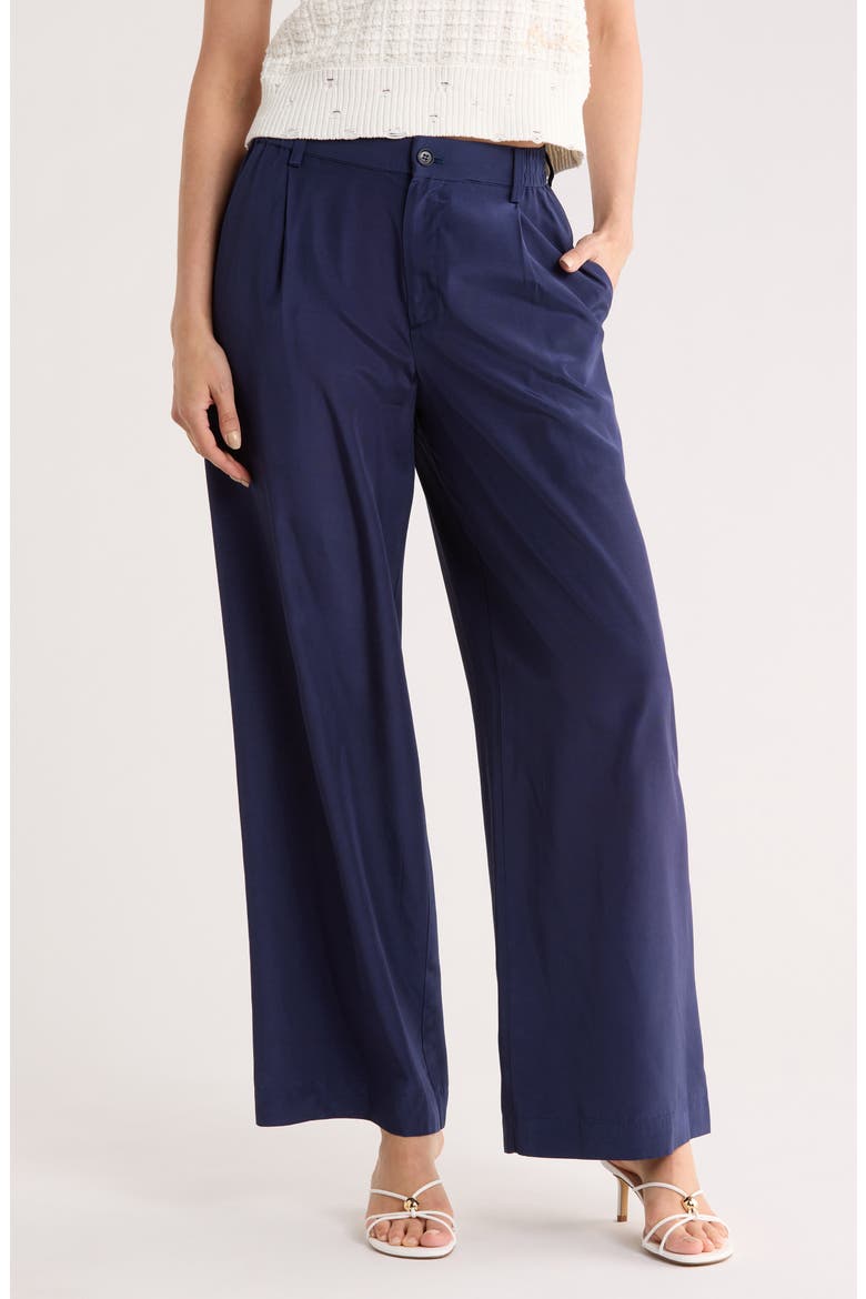 Sydnie Pleated Wide Leg Pants, Main, color, MIDNIGHT
