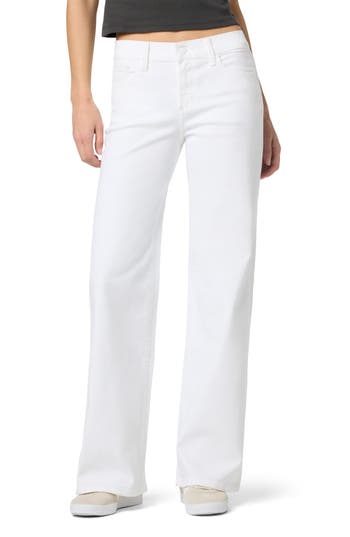 Joe's Low Rise Wide Leg Jeans In White
