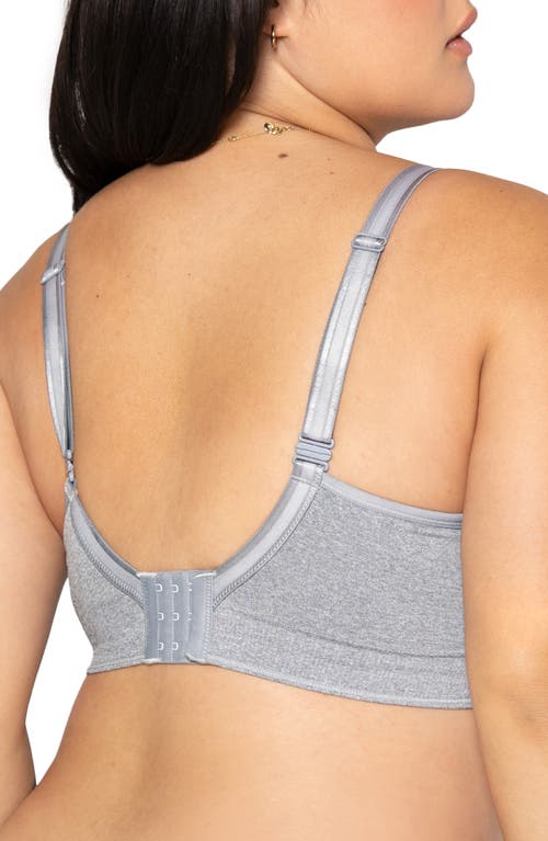 Curvy Couture Smooth Seamless Comfort Bralette In Grey Heather