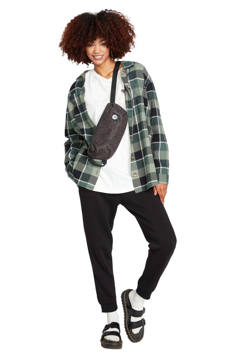 Volcom Oversize Me Plaid Cotton Flannel Shirt, Alternate, color, 