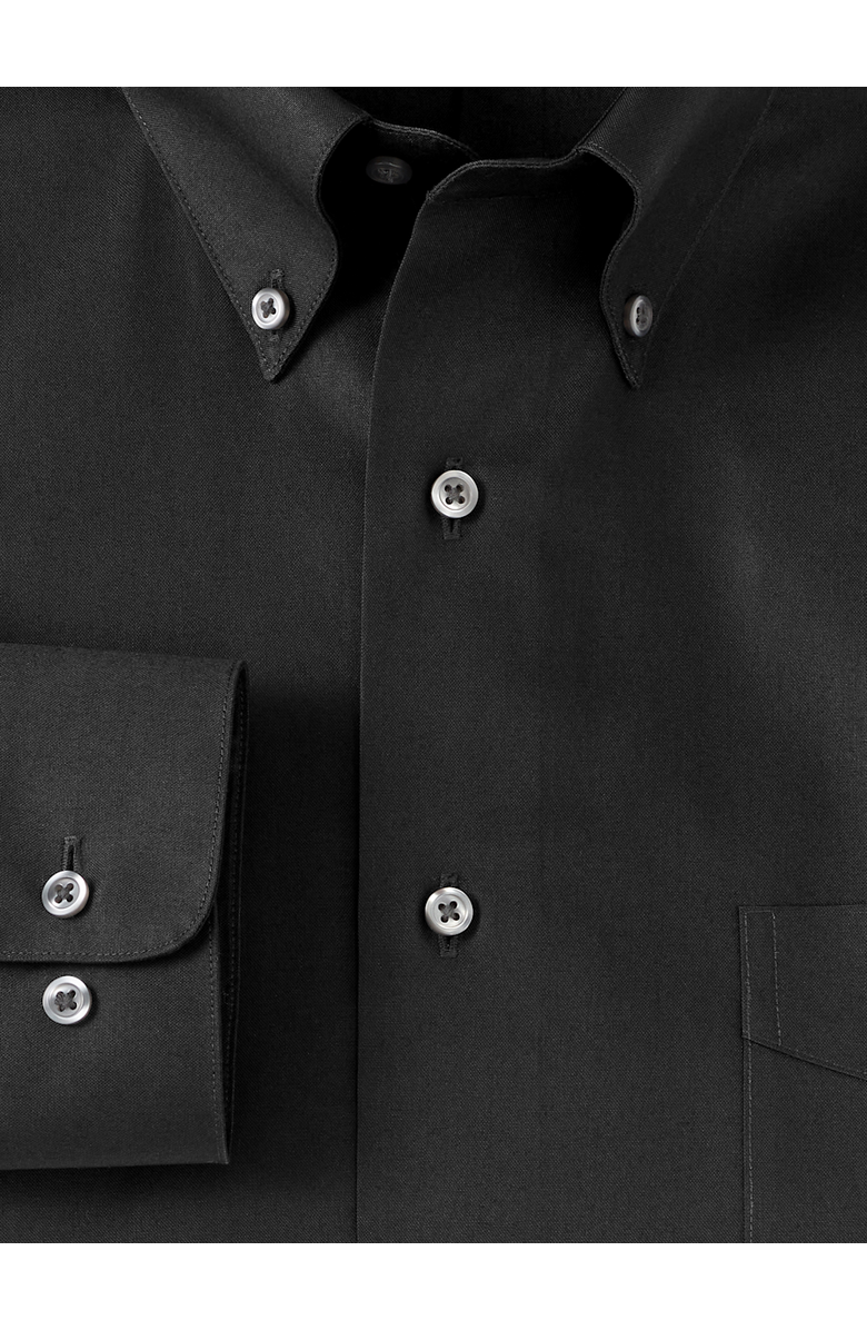 Paul Fredrick Slim Fit Non-iron Cotton Pinpoint Solid Button Down Collar Dress Shirt, Alternate, color, Black