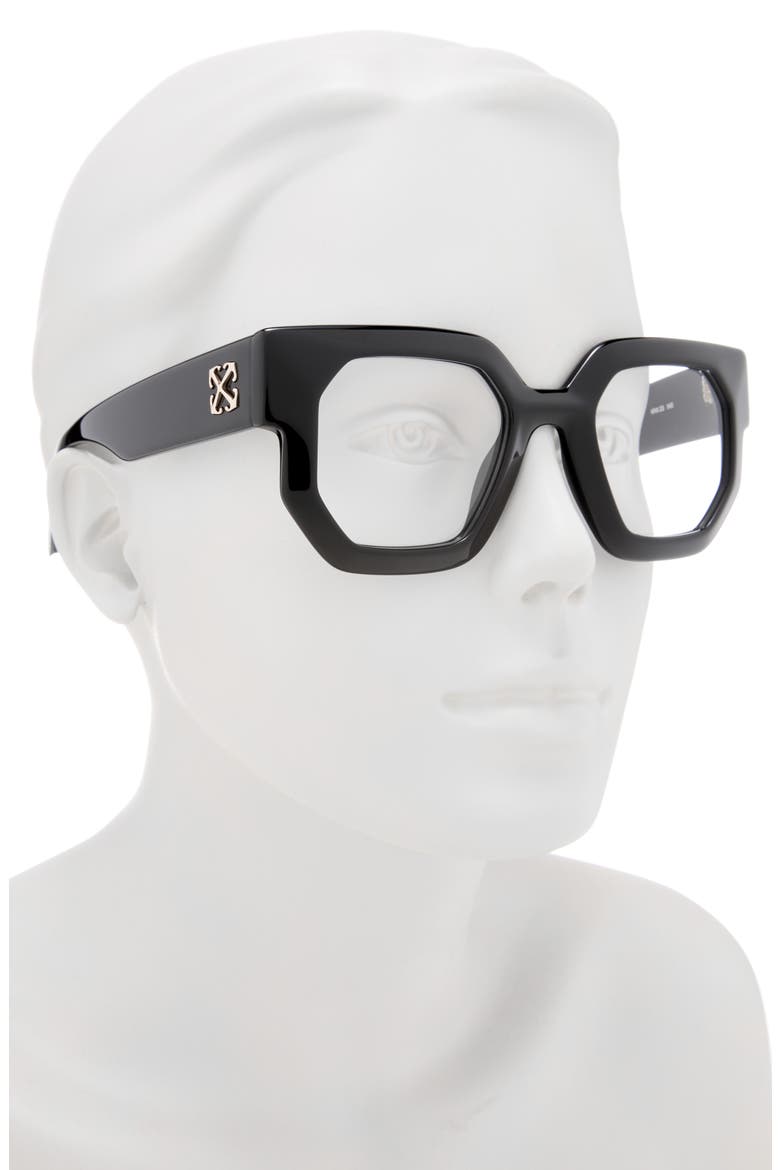 49mm Square Optical Glasses, Alternate, color, BLACK