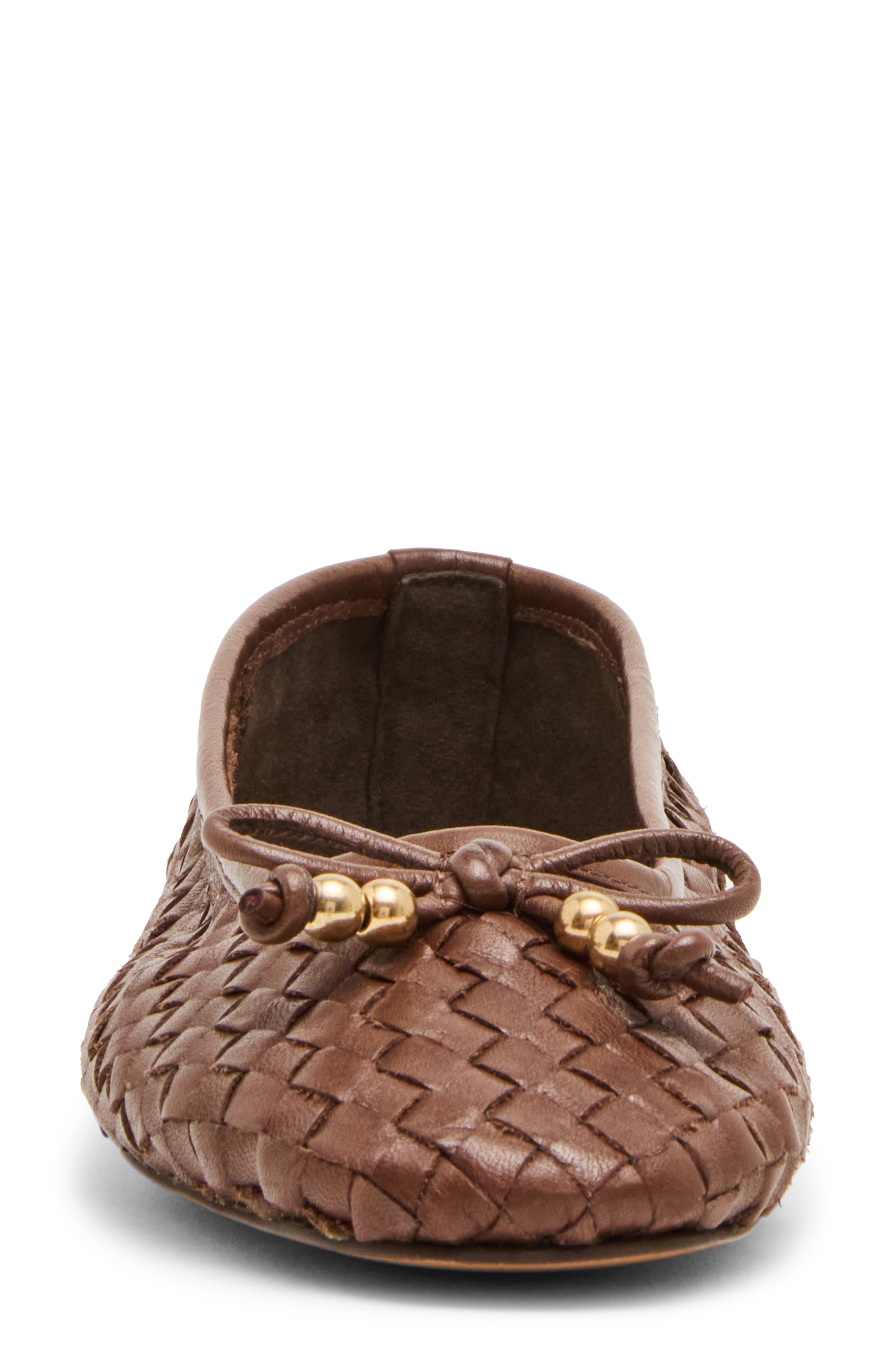 Divy Woven Ballet Flat, Alternate, color, BROWN LEATHER