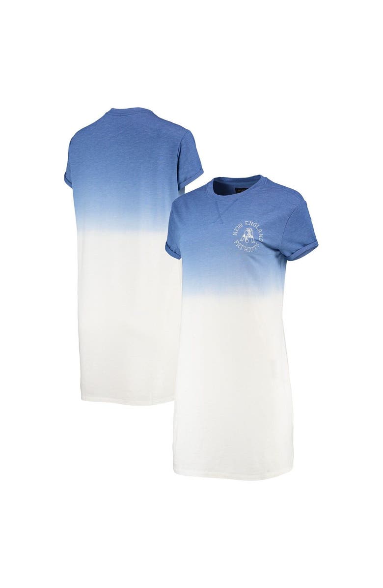 Junk Food Women's Junk Food Heathered Royal/White New England Patriots Ombre Tri-Blend T-Shirt Dress, Alternate, color, Heather Royal