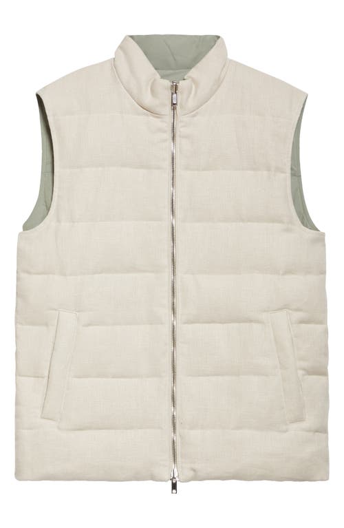 ELEVENTY ELEVENTY REVERSIBLE LINEN DOWN PUFFER VEST