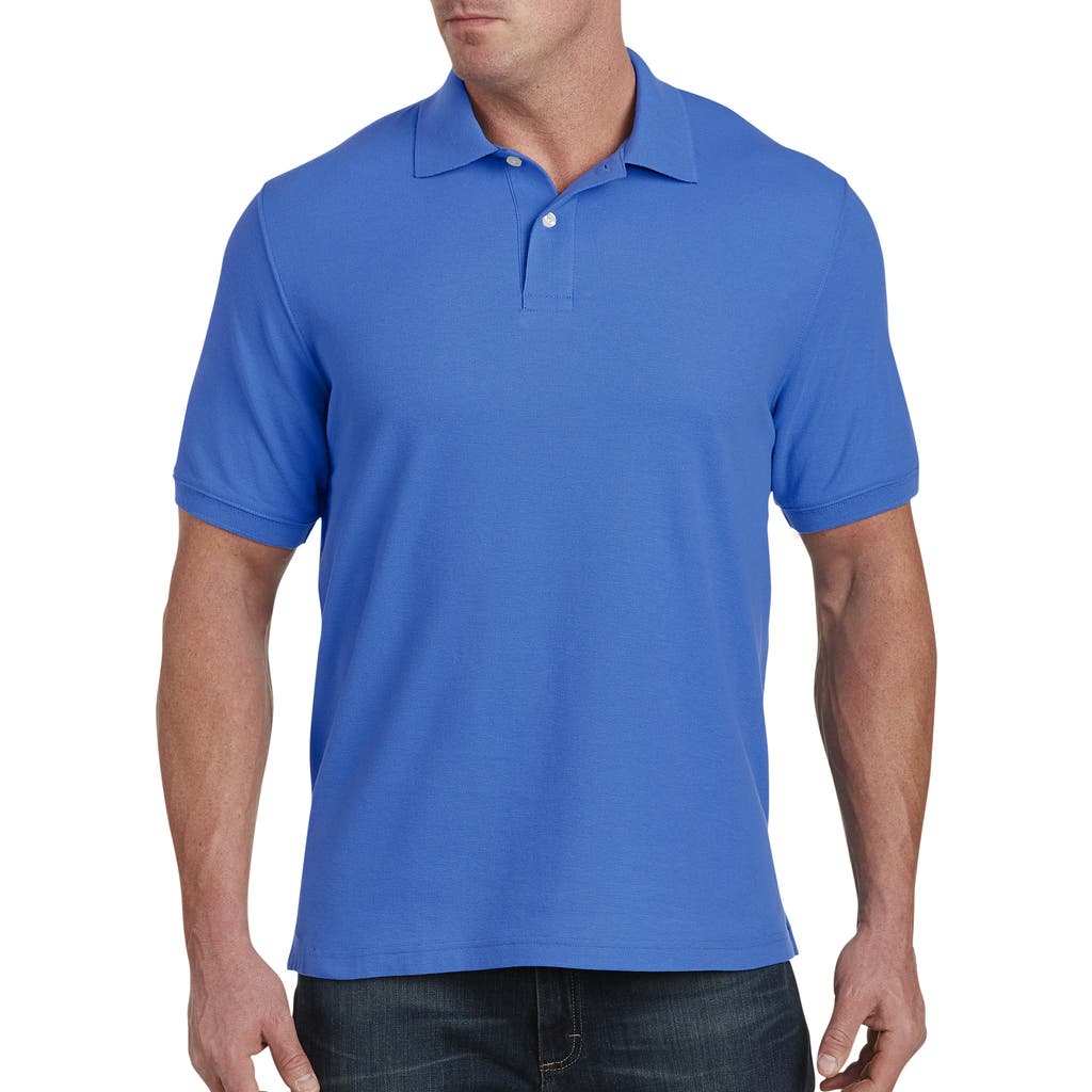 Harbor Bay By Dxl Big & Tall Piqué Polo Shirt In Blue