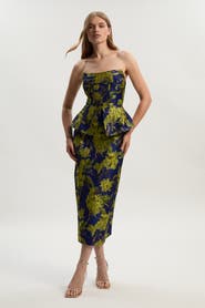 Karen Millen Petite Floral Jacquard Midi Pencil Dress
