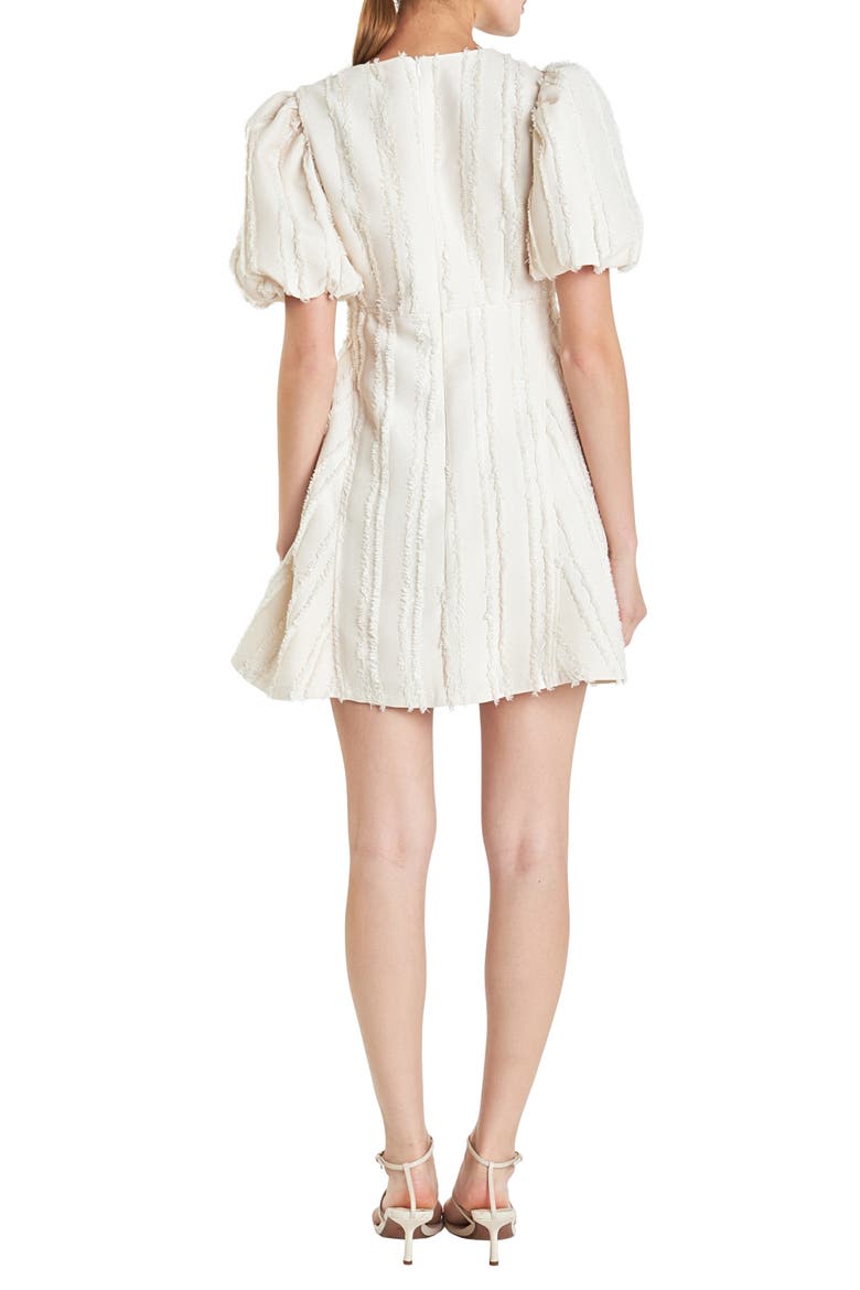 Textured Puff Sleeve Minidress, Alternate, color, BEIGE