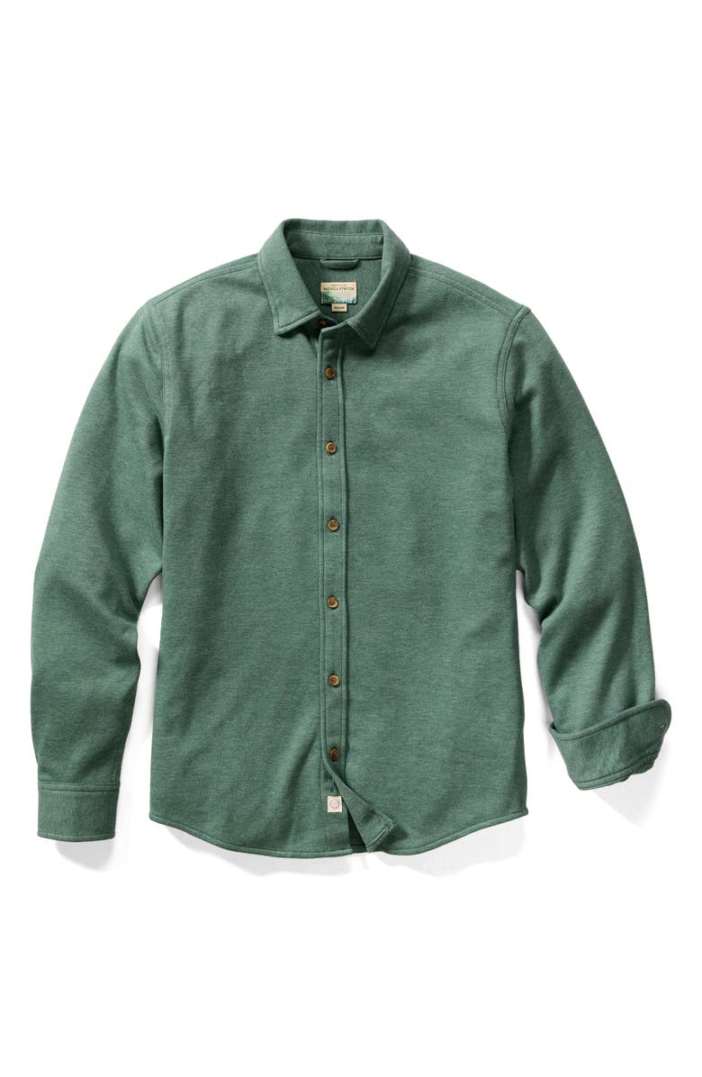 Marine Layer Pacifica Button-Up Shirt, Alternate, color, Green Heather