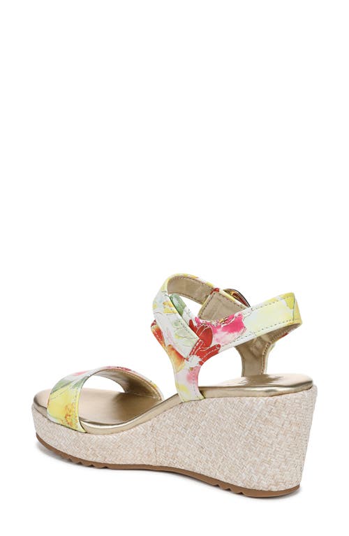Naturalizer Stella Ankle Strap Platform Wedge Sandal In Sunlight Multi