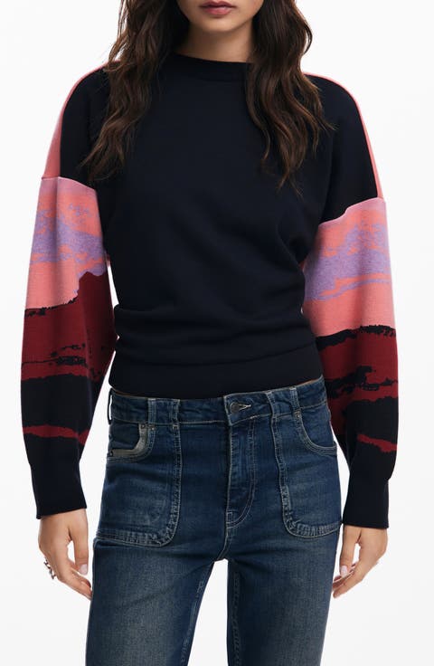 Karla Print Crop Sweater