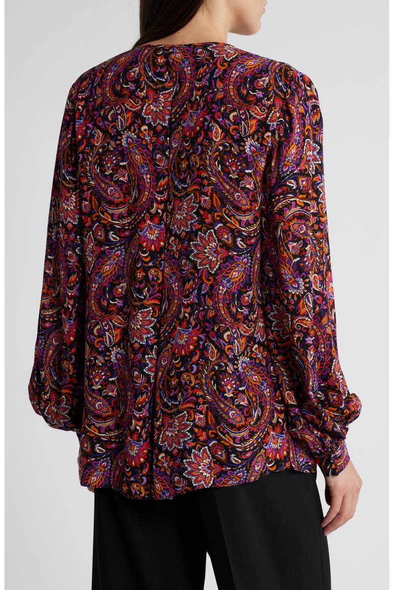 Roxanne Paisley Print Button-Up Top, Alternate, color, BLACK MULTI