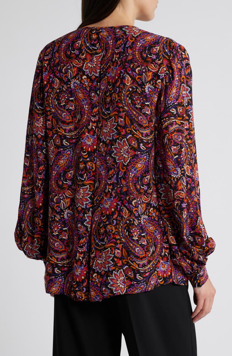 KOBI HALPERIN Roxanne Paisley Print Button-Up Top, Alternate, color, Black Multi