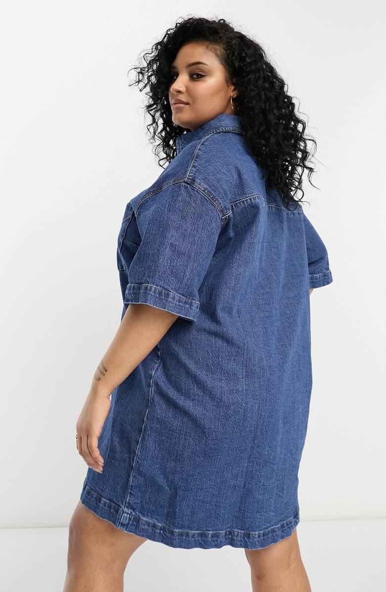 ASOS DESIGN Curve Relaxed Fit Denim Shirtdress, Alternate, color,