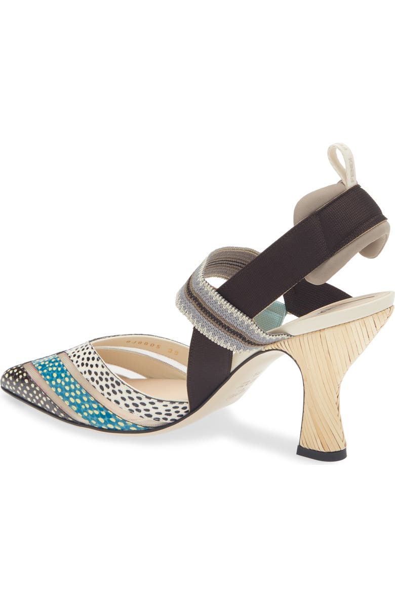 Fendi Colibri Slingback Pump, Alternate, color, White Multi