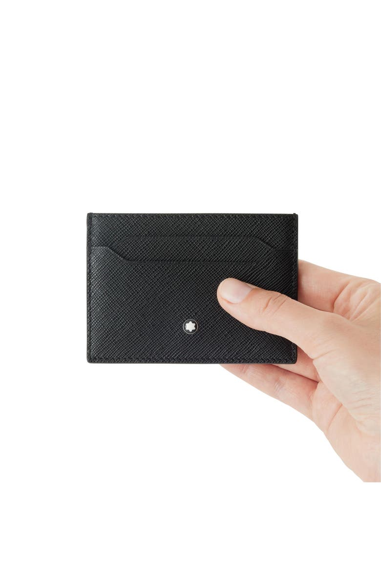 Montblanc Sartorial Leather Card Holder, Alternate, color, Black