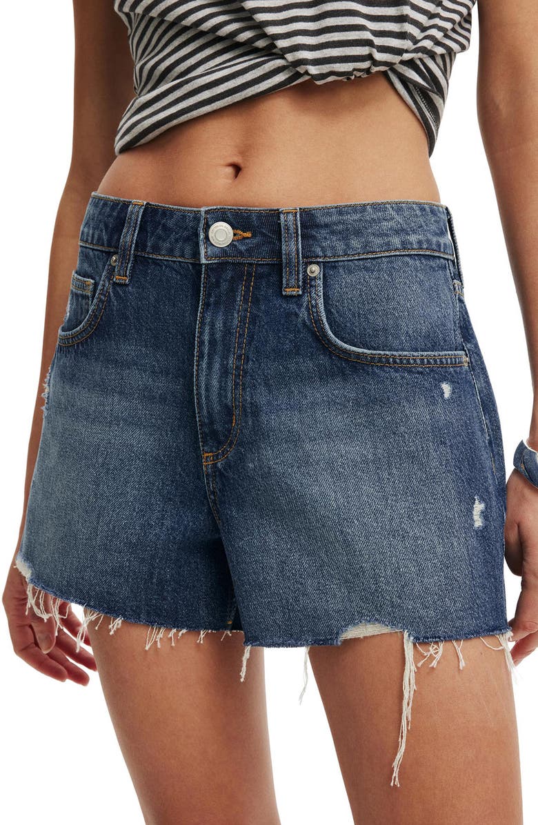 Cotton On Original Denim Cutoff Shorts, Alternate, color, Scorpio Blue Rip
