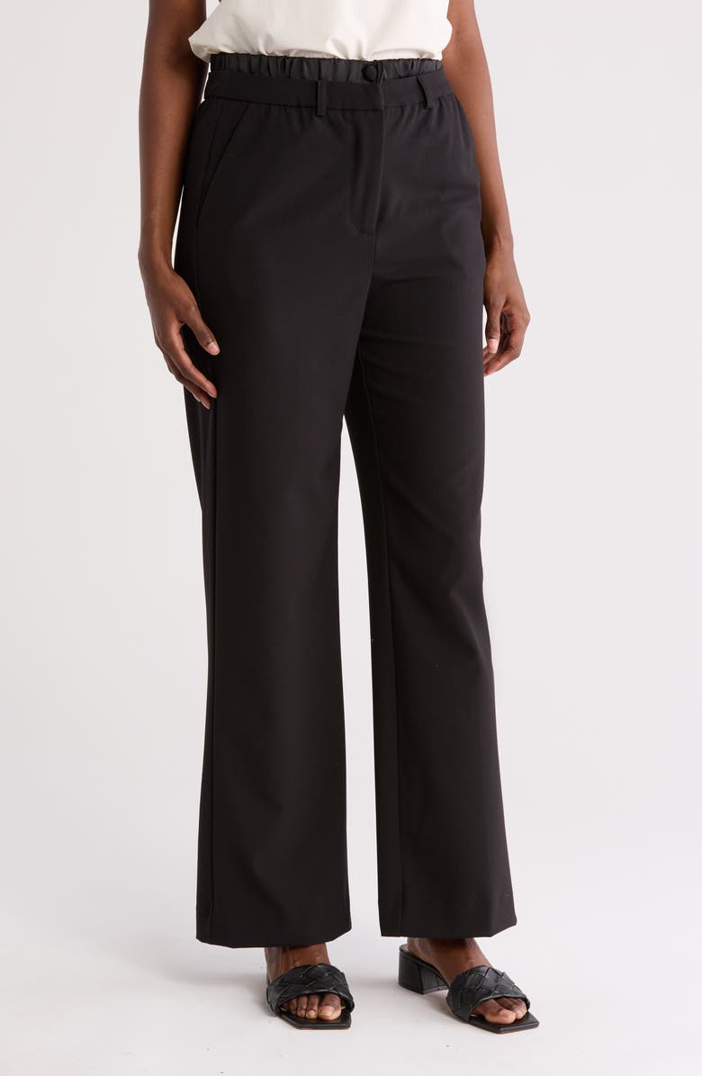 Ellen Tracy Pull-On Satin Trousers, Main, color, Black