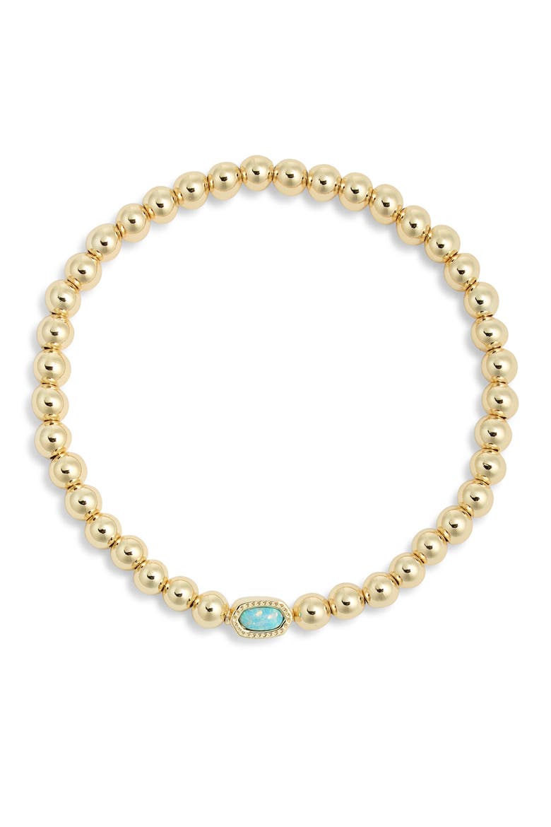 Mini Elaina Beaded Stretch Bracelet, Main, color, GOLD LIGHT TEAL OPAL