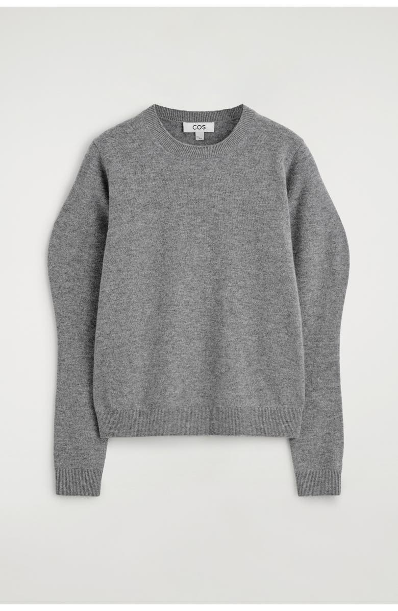 COS Balloon-sleeve Merino Wool Jumper, Alternate, color, Gray