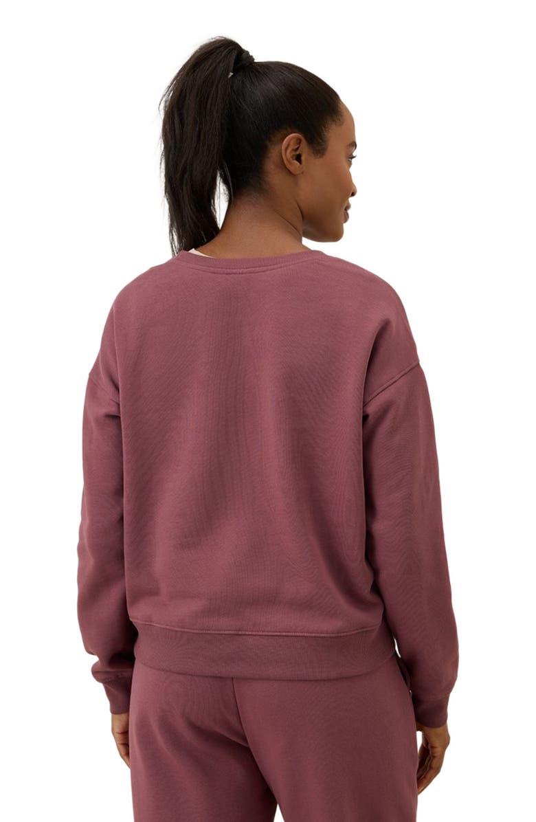 Pact Organic Brushed Fleece Crew Sweatshirt, Alternate, color, Mauve