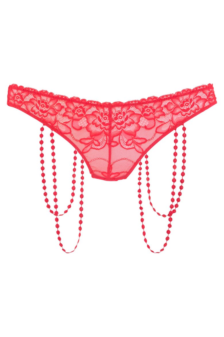 Strappy Lace Thong, Alternate, color, Red