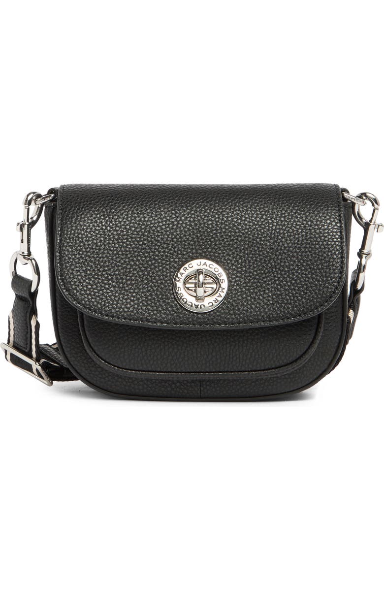 Marc Jacobs Signet Turn Lock Leather Saddle Bag, Main, color,