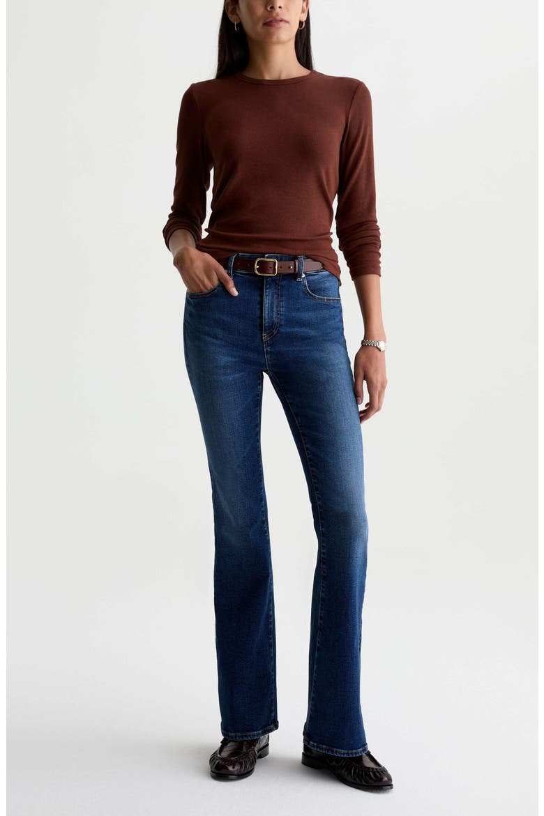 Farrah High Waist Bootcut Jeans, Alternate, color, HARD BOP