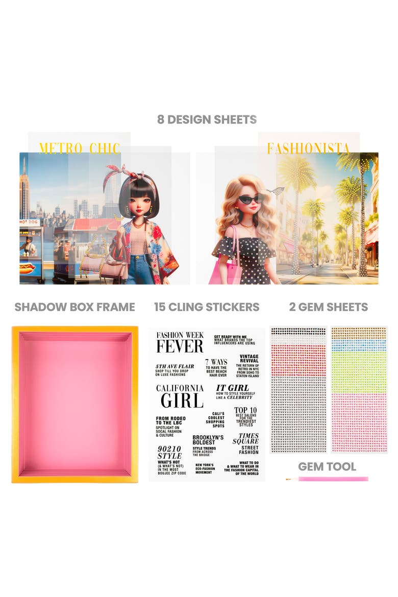 Luxe Life Cover Girls Shadow Box Kit, DIY Craft Set, Kids 8+, Alternate, color, Multicolored