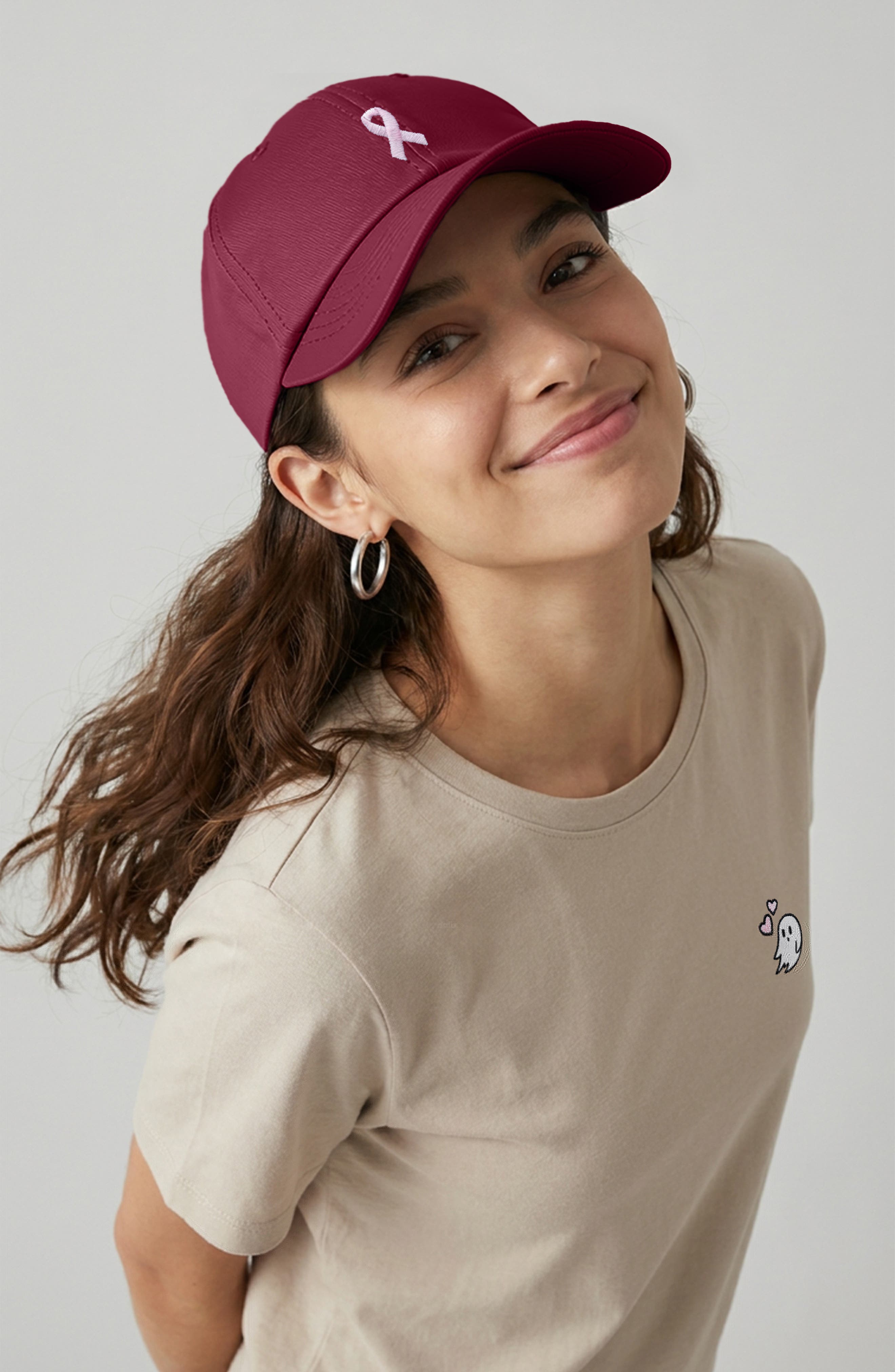 Dalix Pink Ribbon Dad Cap (Women) | Nordstrom