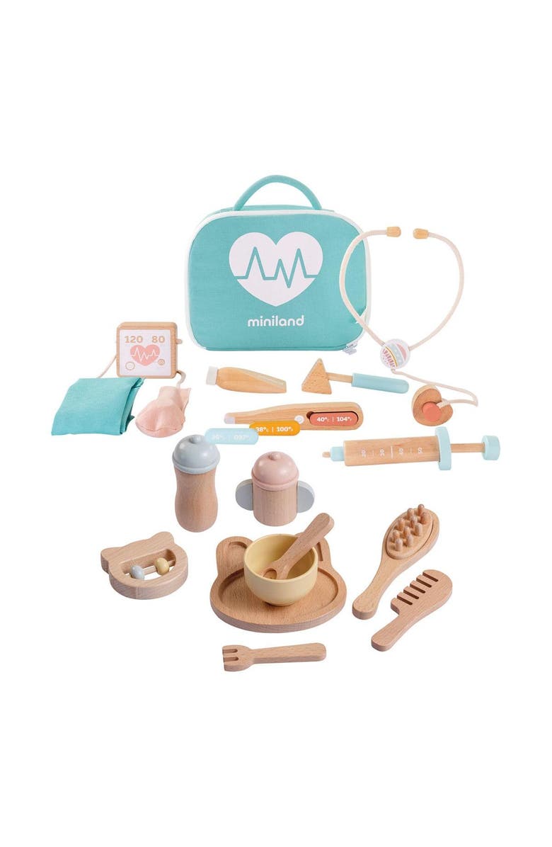 Kaplan Early Learning Company Wooden Doll Wellness Kit - Feeding & First Aid, Main, color, Multicolored