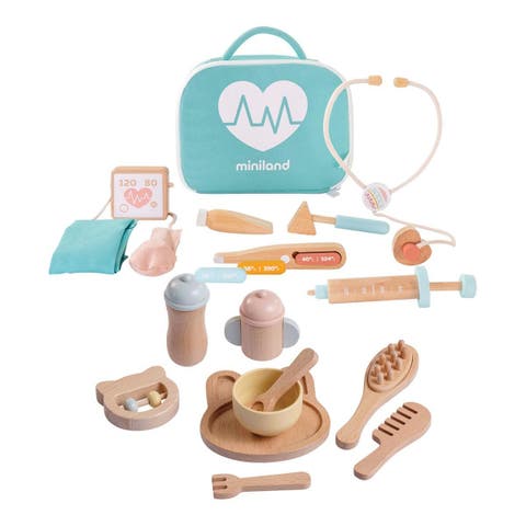 Wooden Doll Wellness Kit - Feeding & First Aid