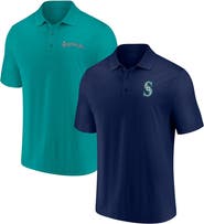 FANATICS Men's Fanatics Branded Navy/Aqua Seattle Mariners Dueling Logos Polo Combo Set