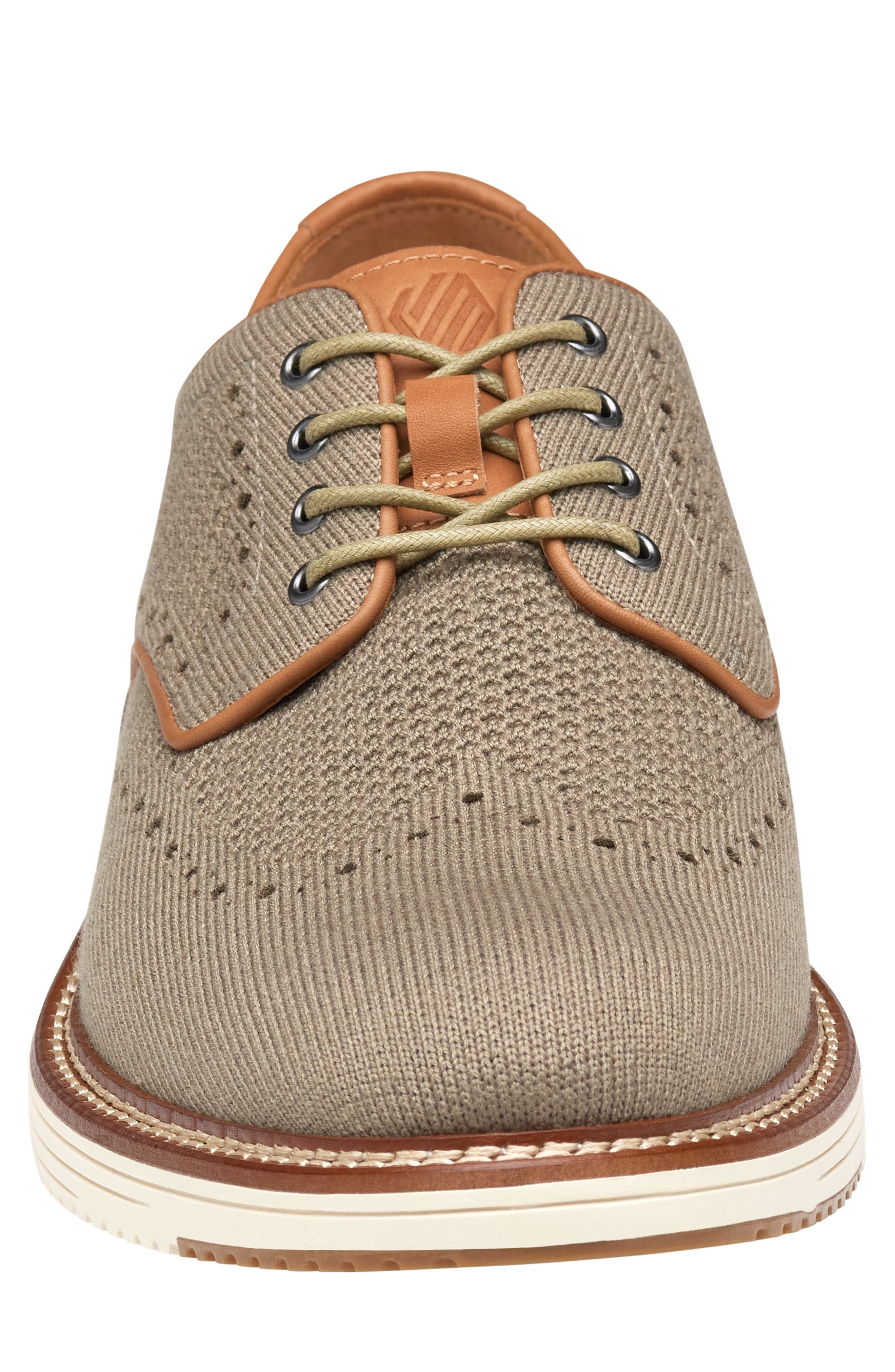 Johnston & Murphy Upton Knit Wingtip Derby, Alternate, color, Taupe Heathered Knit