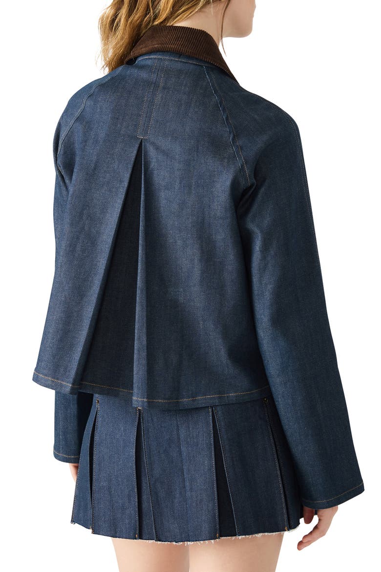 Justina Denim Jacket, Alternate, color, DEEP INDIGO