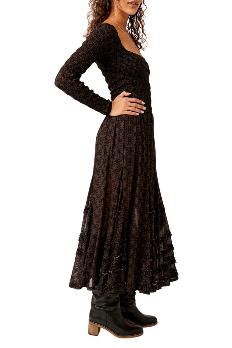 It's Fate Long Sleeve Maxi Dress, Alternate, color, BROWN COMBO
