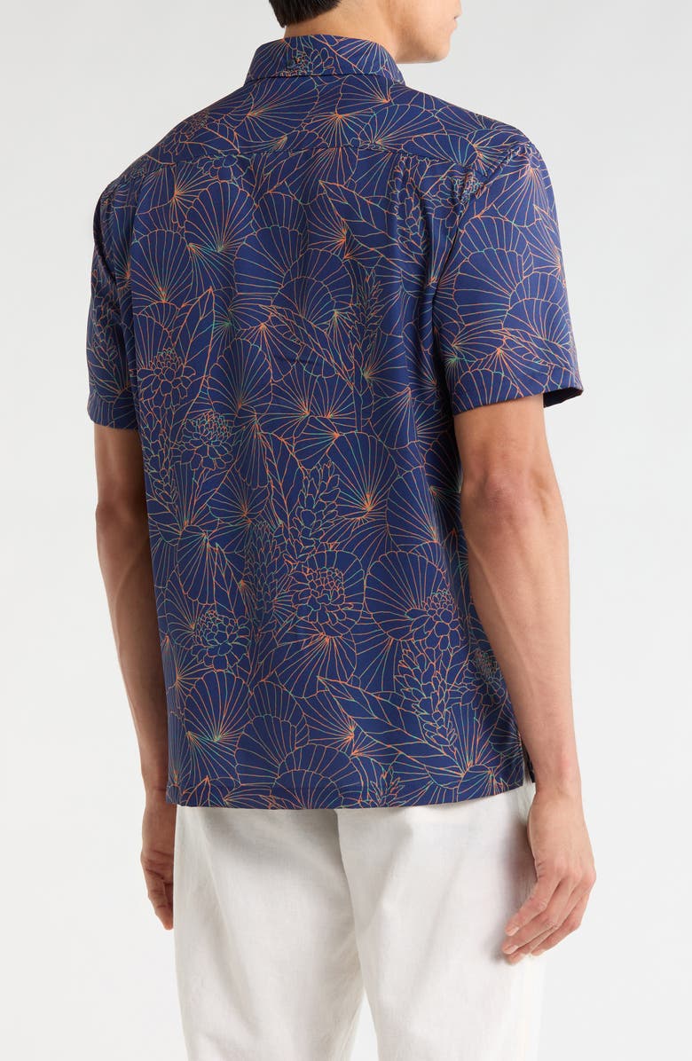 Kahala Ginger Lines Short Sleeve Shirt, Alternate, color, Navy