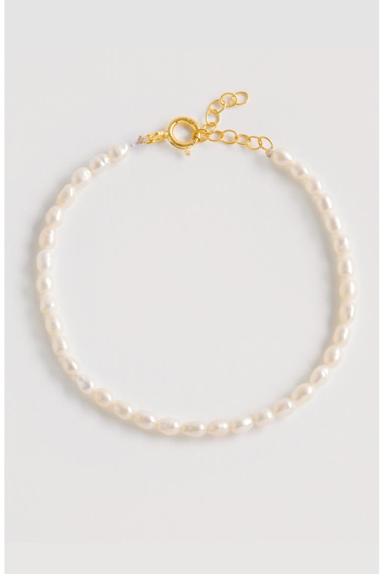 Rice Pearl Bracelet, Alternate, color, Gold