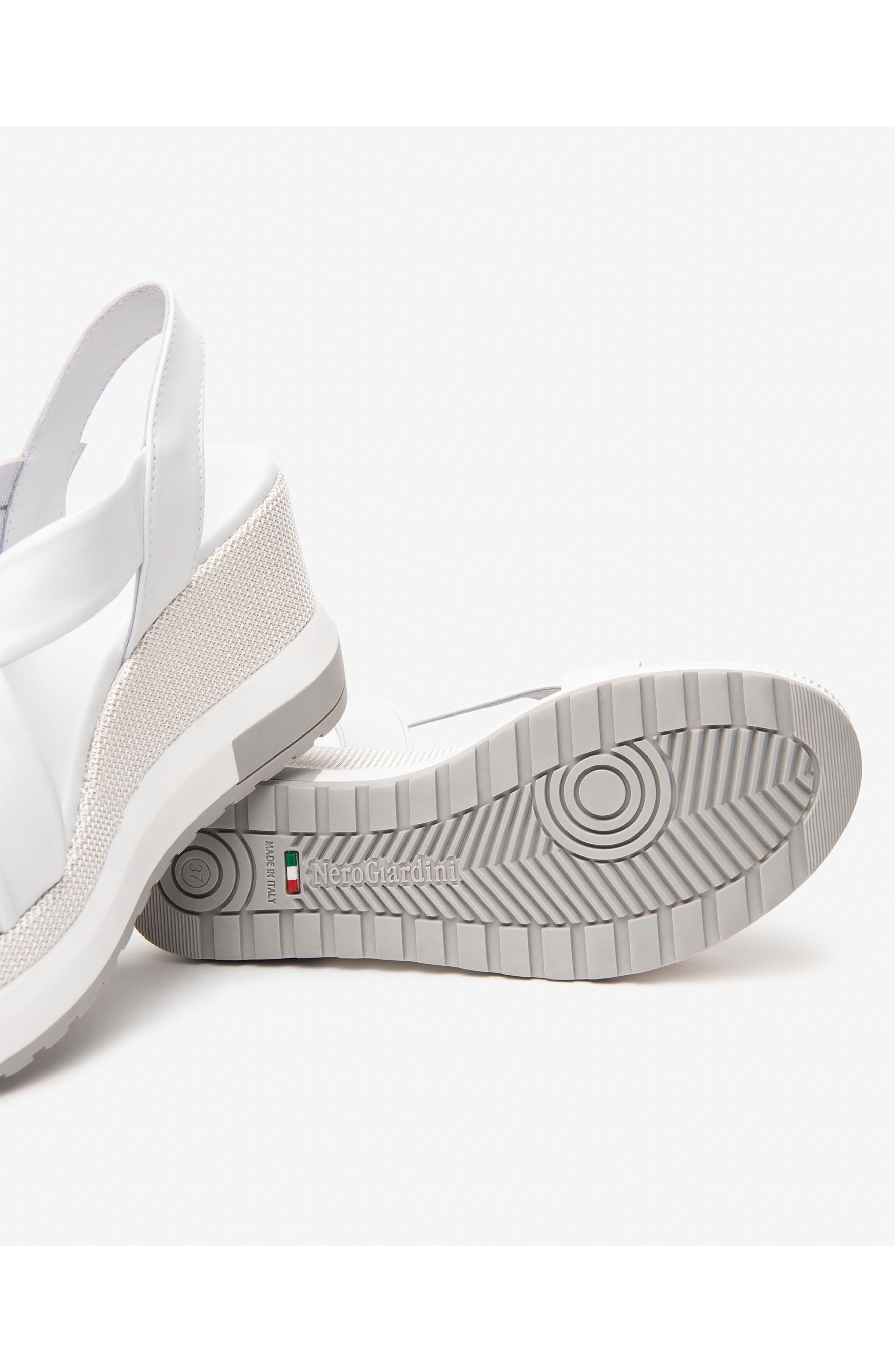 NeroGiardini Sport Wedge Sandal, Alternate, color, White