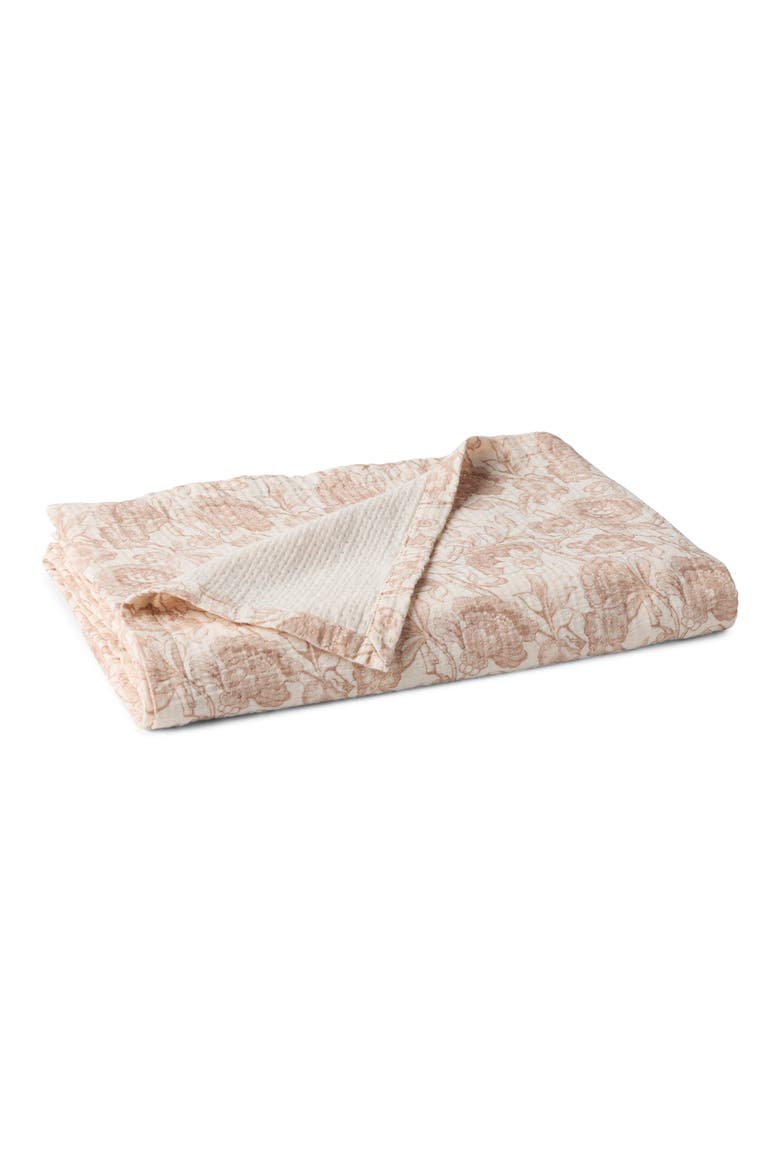 Balboa Organic Matelassé Print Throw, Main, color, UNDYED W/ ANTIQUE ROSE