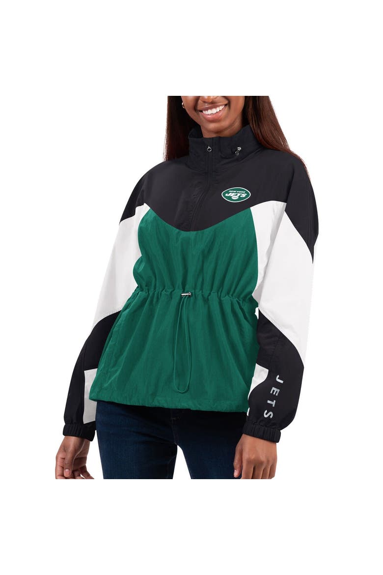 Women's G-III 4Her by Carl Banks Green/Black New York Jets Tie Breaker Lightweight Quarter-Zip Jacket, Alternate, color, Green