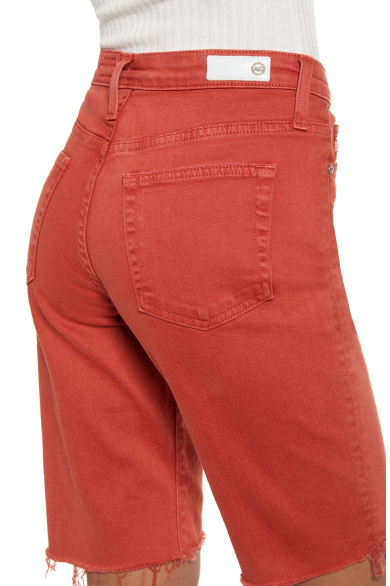 Chrissy Frayed Hem Bermuda Shorts, Alternate, color, SULFUR X CANYON