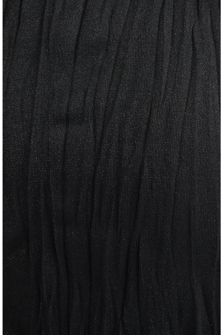 Crinkled Knit Skirt, Alternate, color, BLACK