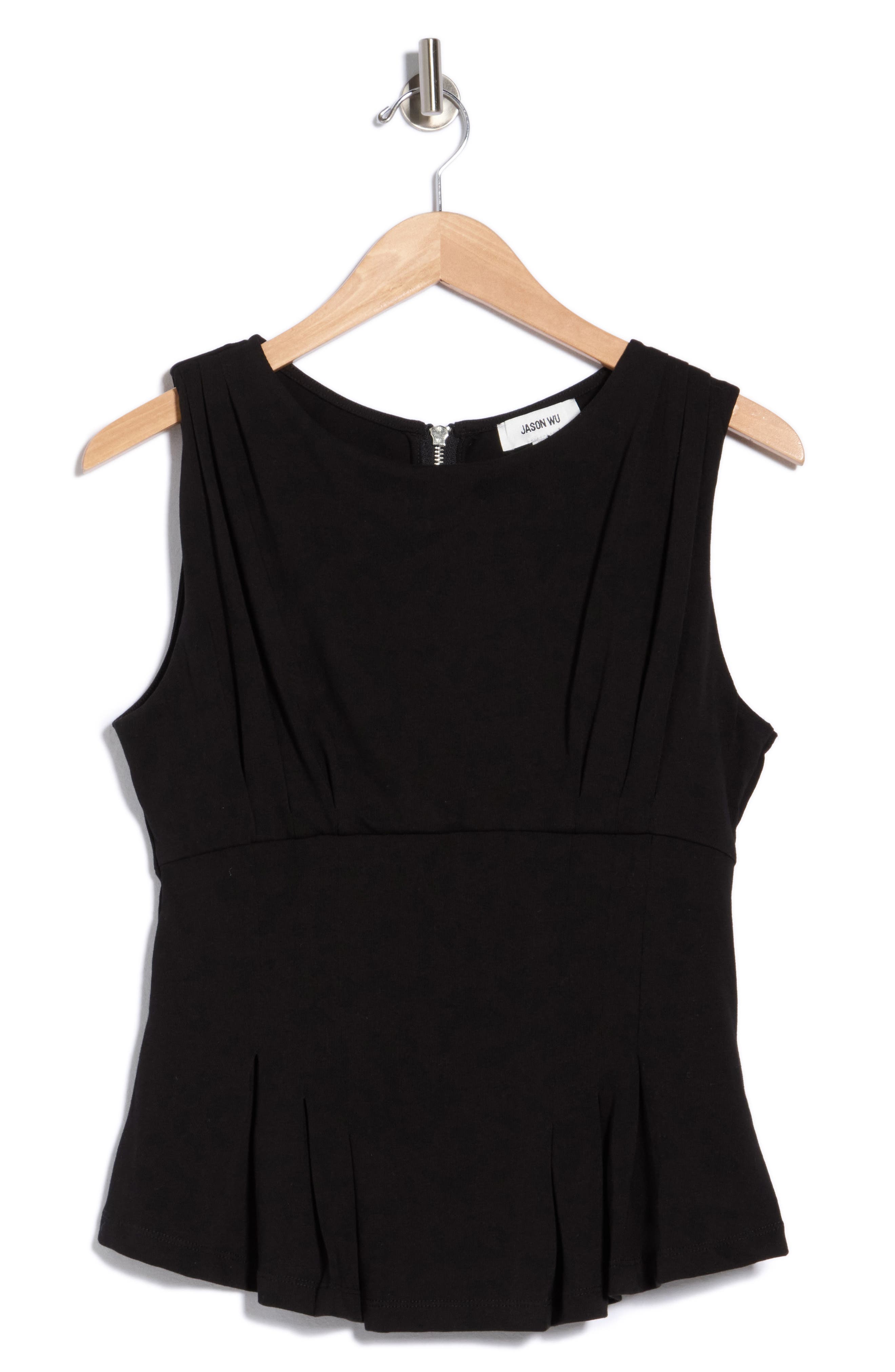 Pleated Peplum Knit Top