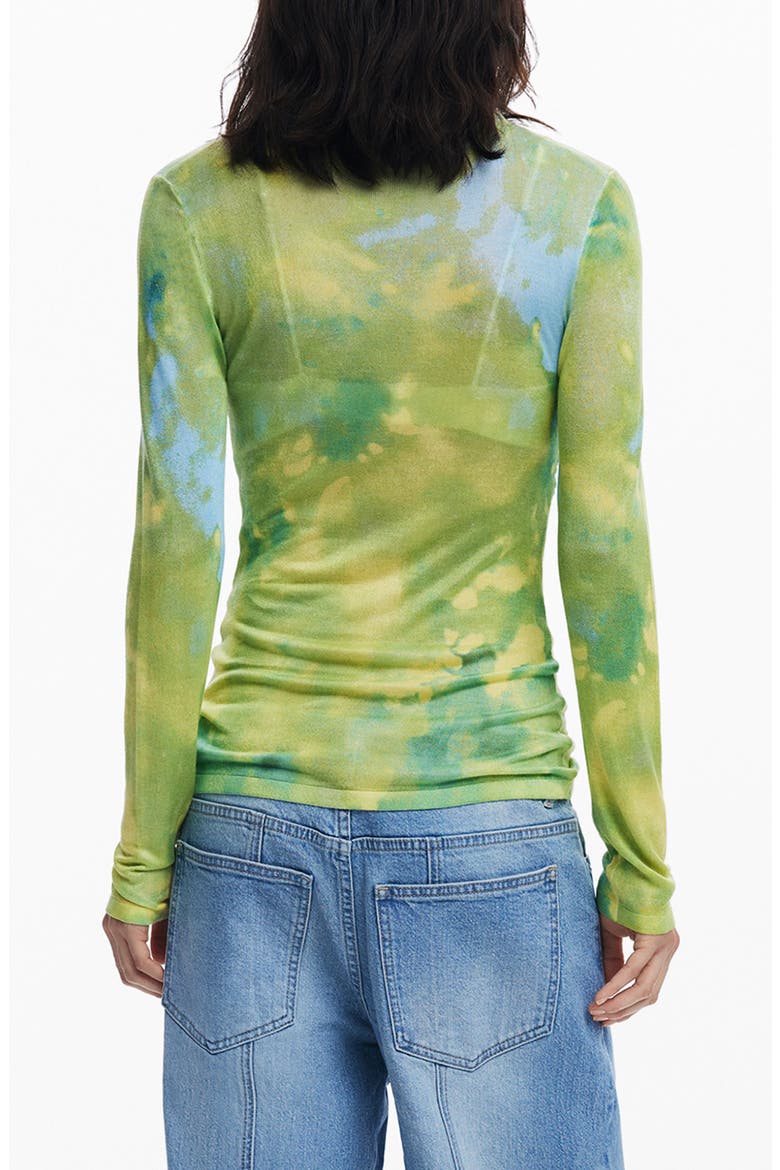 Mock Neck Sweater, Alternate, color, GREEN YELLOW