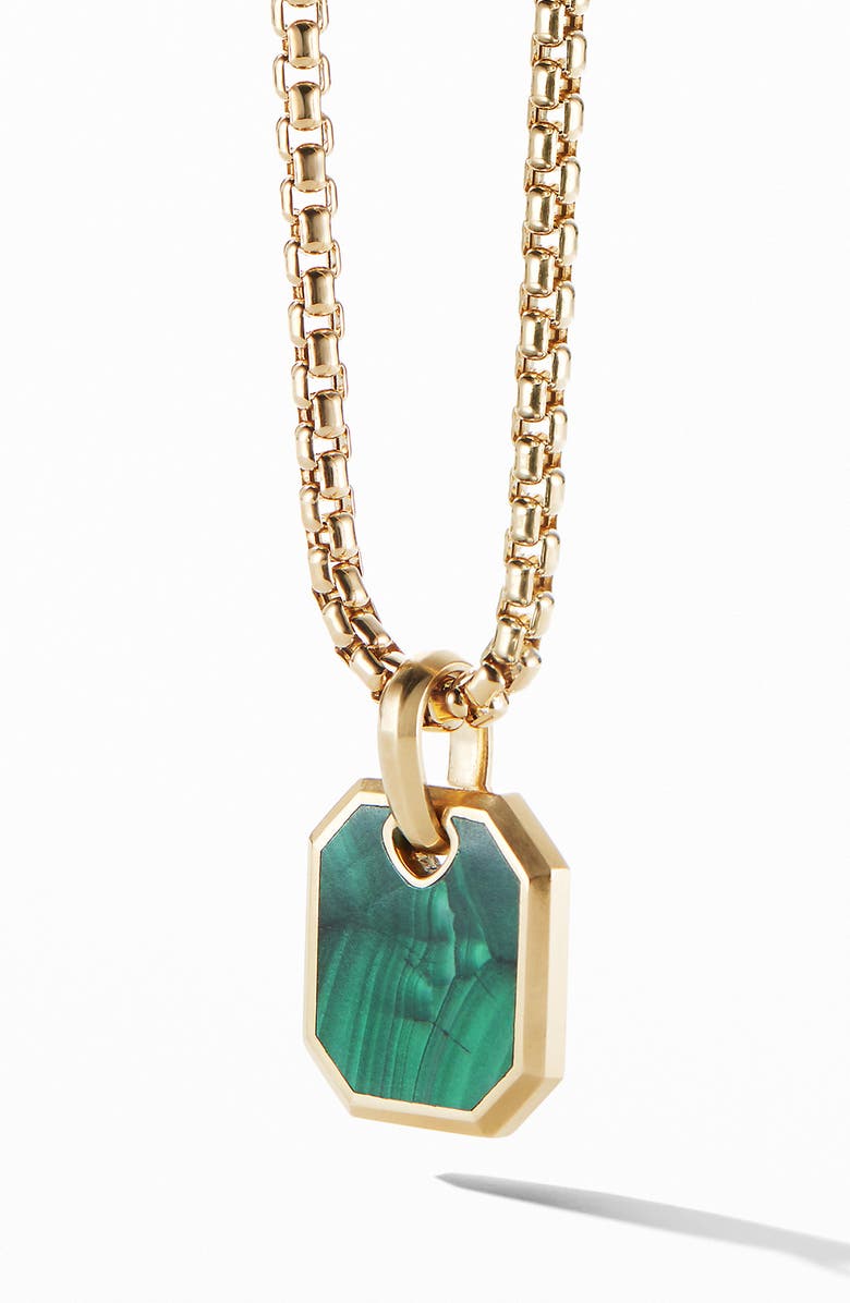 David Yurman Roman Amulet in 18k Yellow Gold with Malachite, Alternate, color, Gold/ Malachite