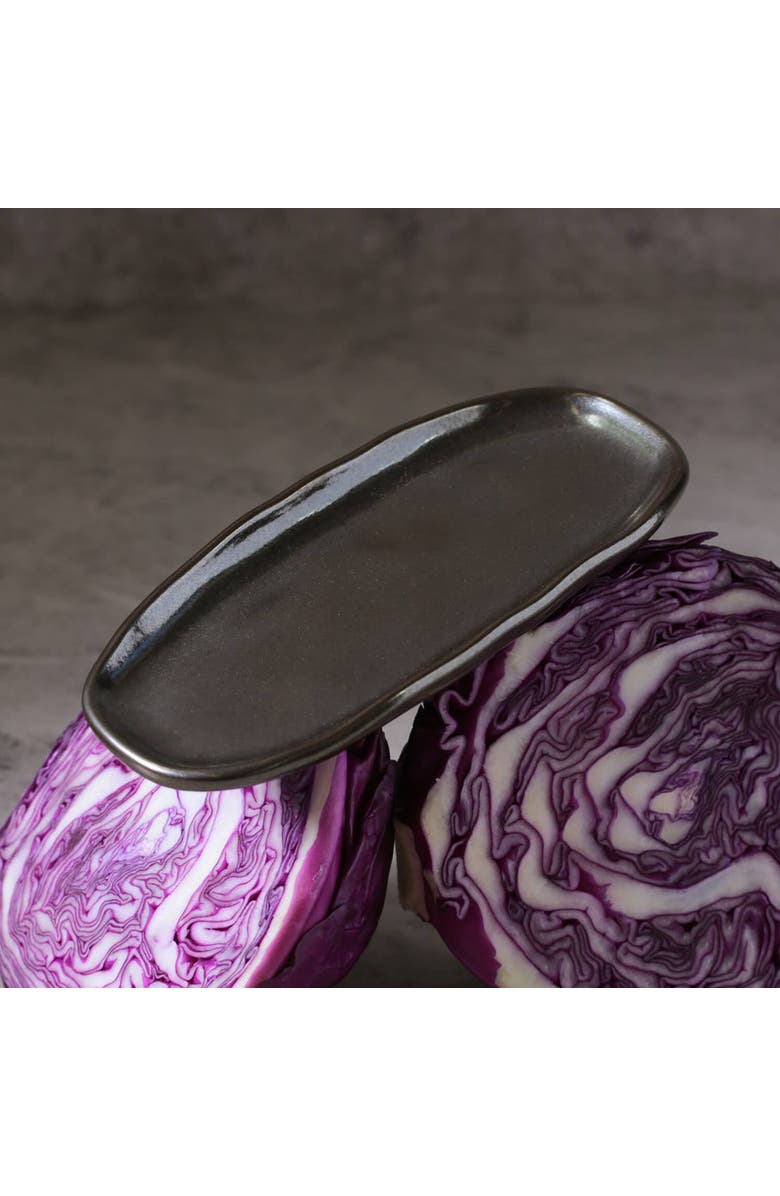 Porto Brasil Shallow Organic Oval Platter Mini Set of 4, Alternate, color, Metallica