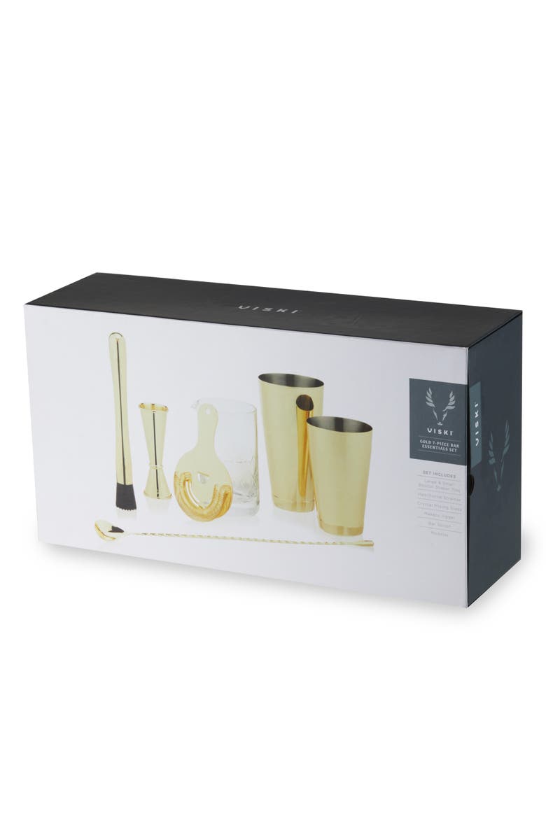 Viski Belmont 7-Piece Barware Set, Alternate, color, Gold